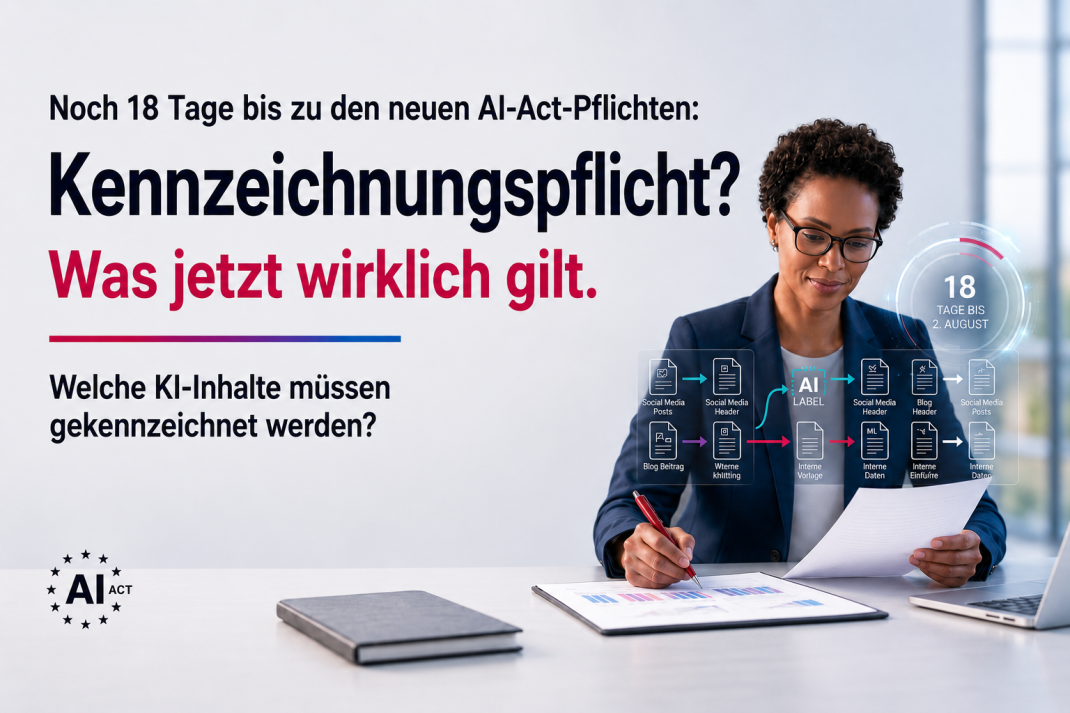 Impulsschmiede – Noch 18 Tage bis zum AI Act: Muss jetzt jeder KI-Text gekennzeichnet werden?